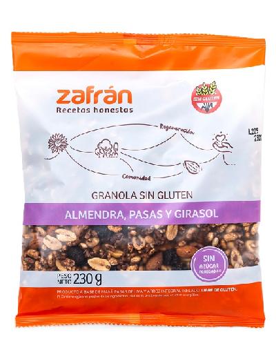 Granola Sin Gluten de Almendra, Pasas y Girasol x 230gr Zafran