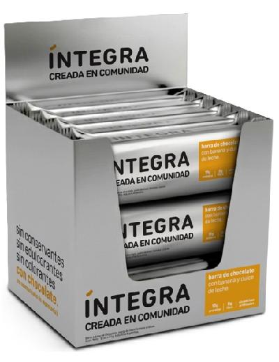 Barrita de Chocolate Integra x 41g Banana y Dulce de Leche