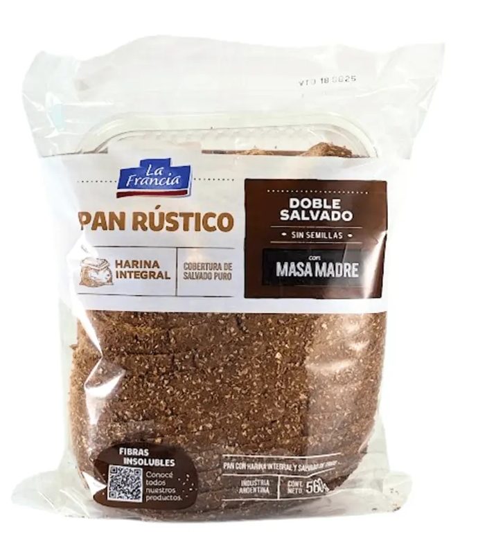 Pan Rustico Doble Salvado Integral x 560gr La Francia