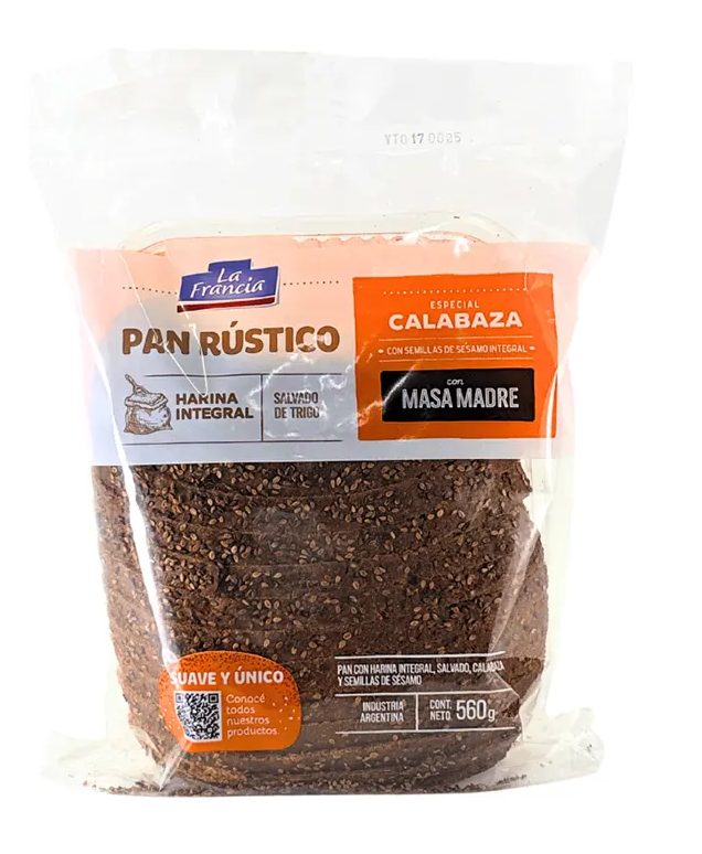Pan Rustico Calabaza Integral x 560gr La Francia