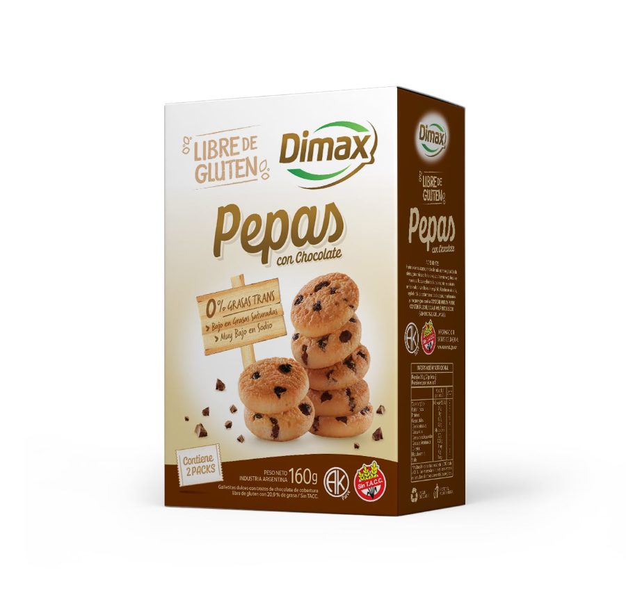 Pepas de Chocolate Sin Gluten Dimax