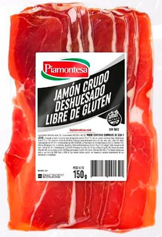 Jamon Crudo feteado Piamontesa x 150gr Sin Gluten