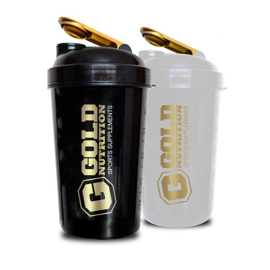 Shaker Vaso Gold Nutrition Blanco Negro