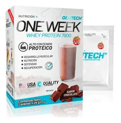 Proteina en Sobres One Week caja x 7 unidades Chocolate Gentech