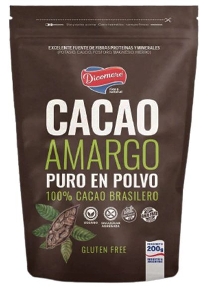 Cacao Amargo Puro en polvo x 200gr Dicomere