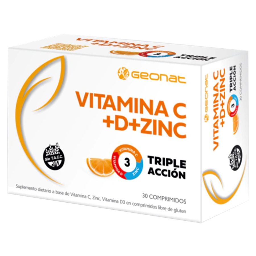 Vitamina C Triple Accion con D y Zinc Geonat x Caja