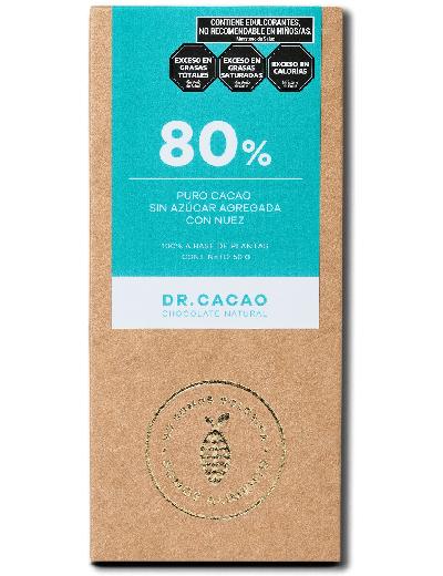 Chocolate 80% Cacao con Nuez Dr Cacao