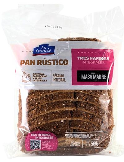 Pan Rustico Tres Harinas x 560gr La Francia