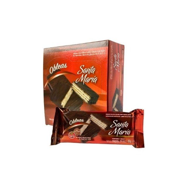 Oblea con Chocolate Bañada Santa Maria x 20gr Sin