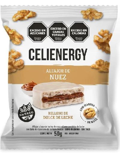 Alfajor Celienergy Nuez y Dulce de leche