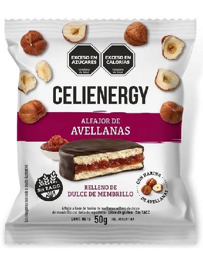 Alfajor Celienergy Negro Avellana y Membrillo