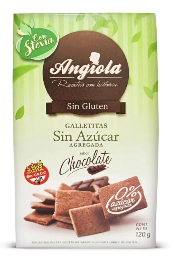 Galletitas Sin Azucar y Sin Gluten de Chocolate x 120 gr Angiola
