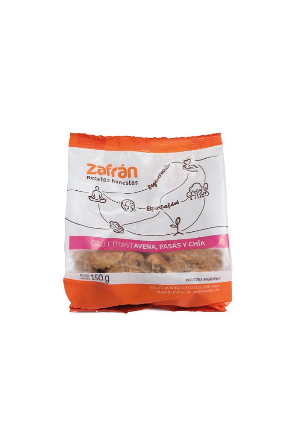Galletitas Integral Zafran de Avena, Pasas y Chia x 150gr
