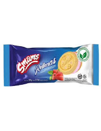 Galletitas Rellenas Frutilla x 105gr Smams