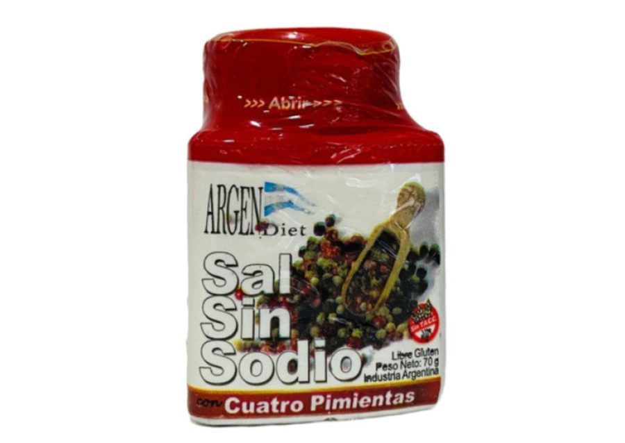 Sal Sin Sodio Cuatro Pimientas x 70gr Argendiet