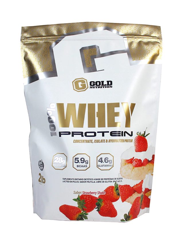 Proteina Gold Nutrition 100% Whey 2lb Strawberry Shake