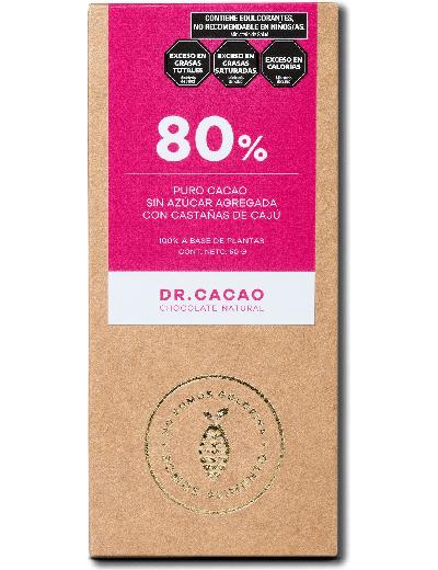 Chocolate 80% Cacao con Castañas Dr Cacao
