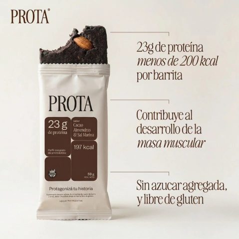 Barrita Proteica Cacao, Almendras y Sal Marina Prota x 60gr