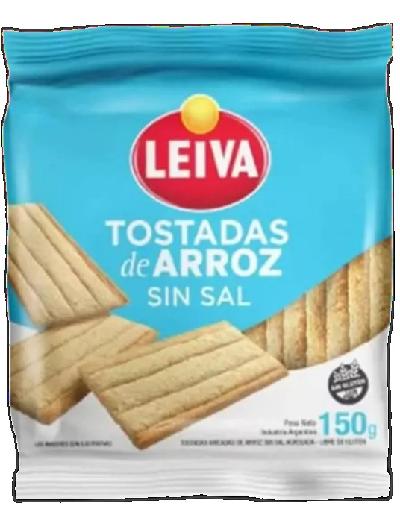 Tostadas Sin Sal de Arroz Sin Tacc Leiva x 150gr