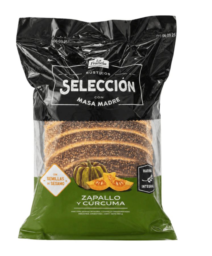 Pan Rustico Zapallo y Curcuma x 560gr La Francia