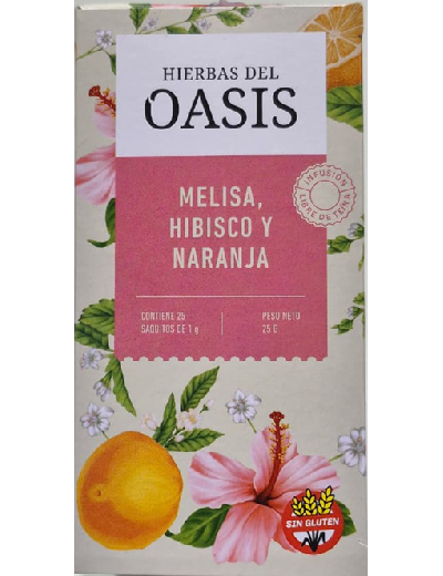 Te Melisa, Hibiscus, Naranja x 20u Hierbas del Oasis