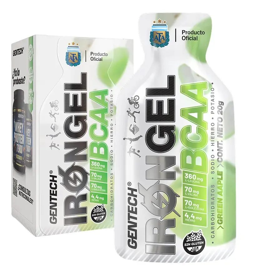 Gel IRON BCAA x Caja 6u Manzana Gentech
