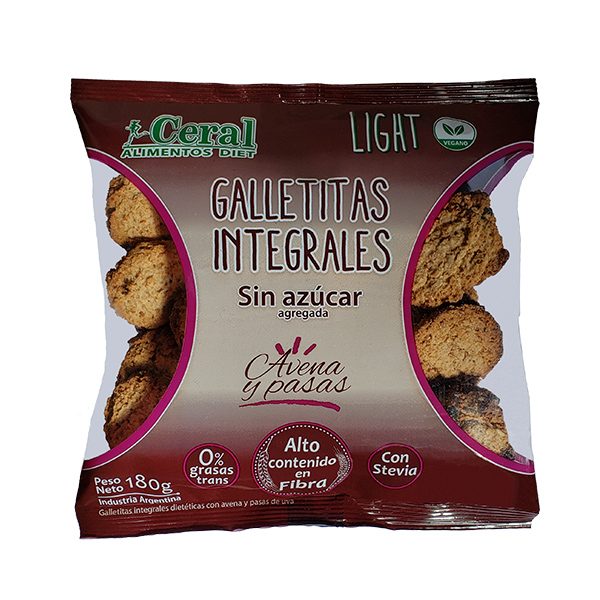 Galletitas Ceral Integral Avena y Pasas x 200gr