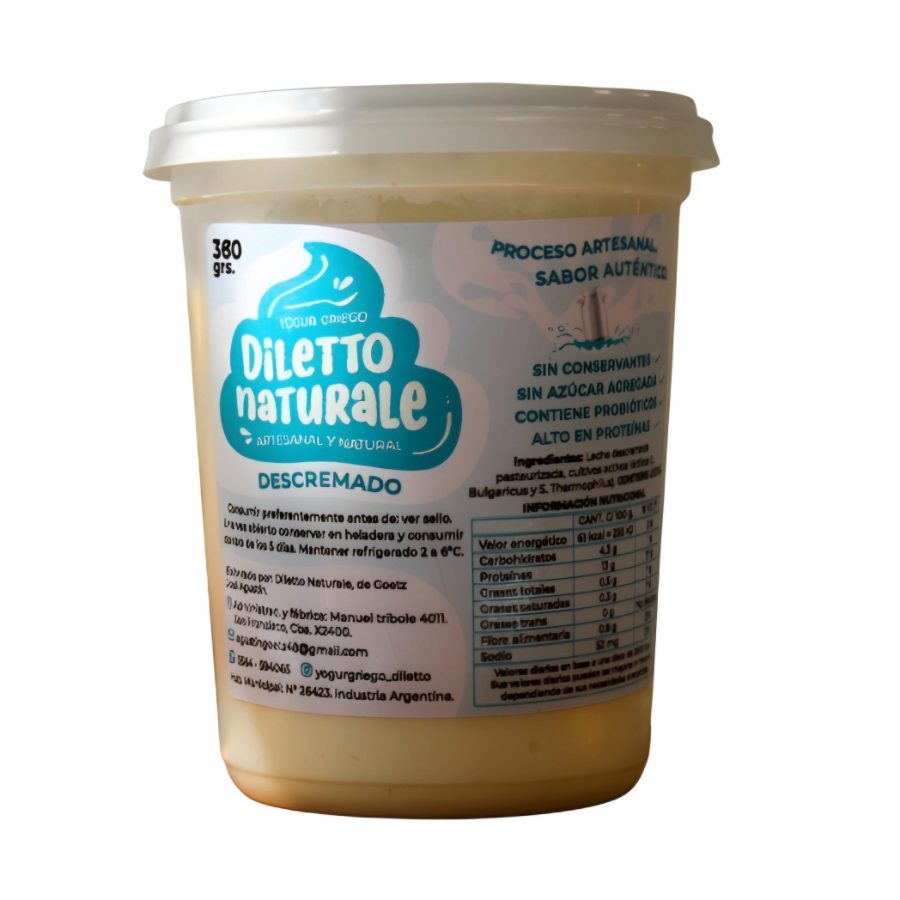 Yogurt Griego Natural Diletto x 380gr