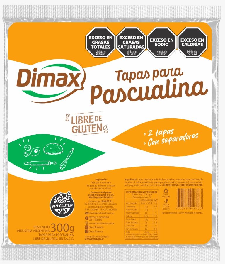 Disco de Tarta x 2u Sin Gluten Dimax