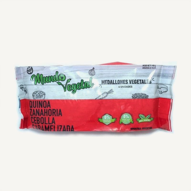 Medallon de Quinoa Zanahoria Cebolla Mundo Vegetal x 4u