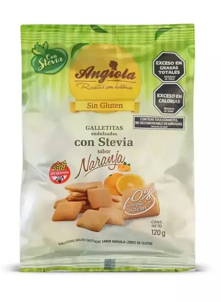 Galletitas Sin Azucar y Sin Gluten de Naranja x 120 gr Angiola