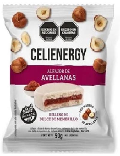 Alfajor Celienergy Blanco Avellana y Membrillo