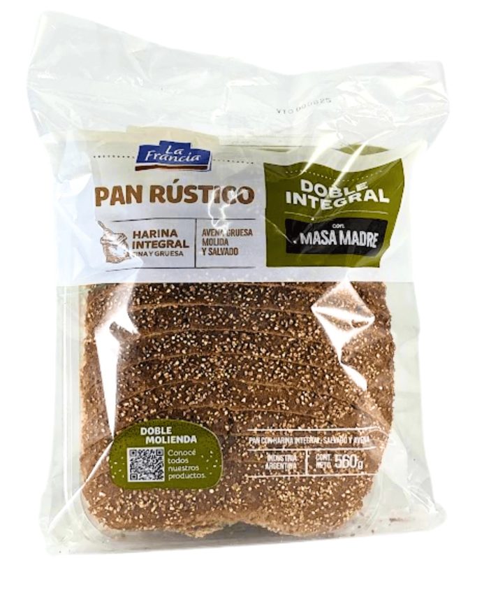 Pan Rustico Doble Integral x 560gr La Francia