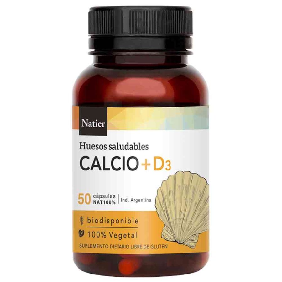 Calcio + Vitamina D en capsulas x 50 Natier
