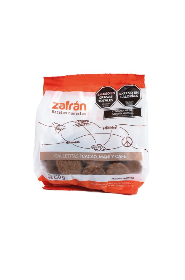 Galletitas Integral Zafran de Cacao Mani y Cafe x 150gr