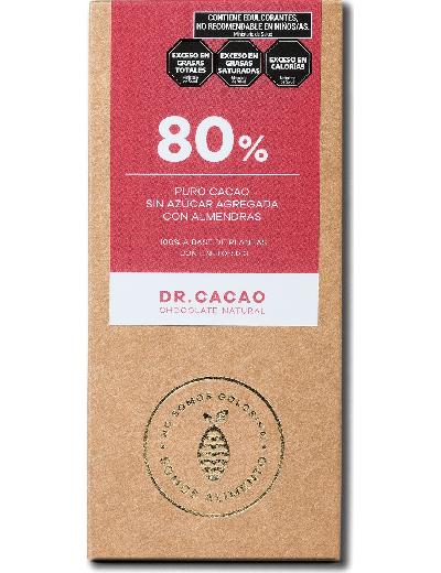 Chocolate 80% Cacao con Almendras Dr Cacao