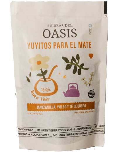 Mezcla Buen Vivir (Manzanilla, Poleo, Burrito) x 80gr Hierbas del Oasis